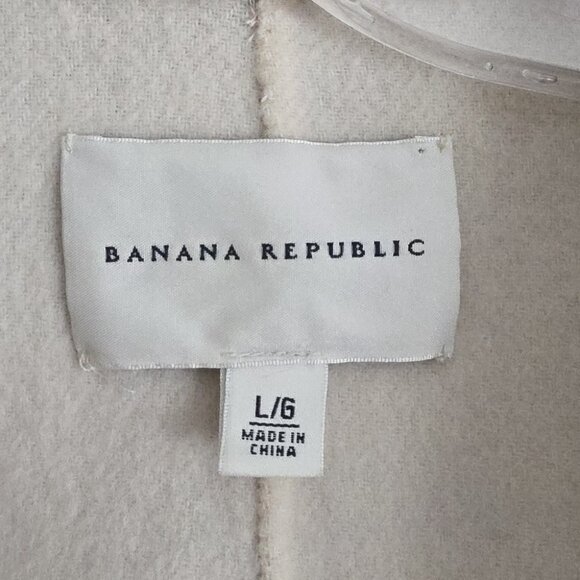 BANANA REPUBLIC | Wool wrap Jacket Gray Cream Sz L - Picture 5 of 6